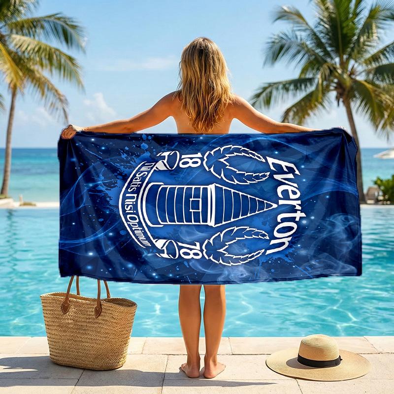 Everton Football Beach Towel Soft Microfiber Summer Towel Quick Dry Absorbent Towel for Beach Swimming Pool Travel