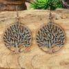 Bohemian Geometric Hollow Tree of Life Earrings Necklace Retro Jewelry Set