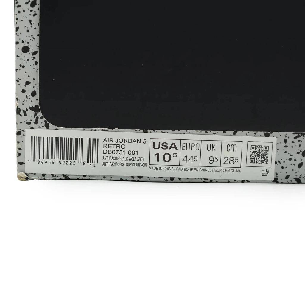 DB0731-001 Nike Air Jordan 5 Retro Anthracite Wolf Grey Clear Black Metal Silver