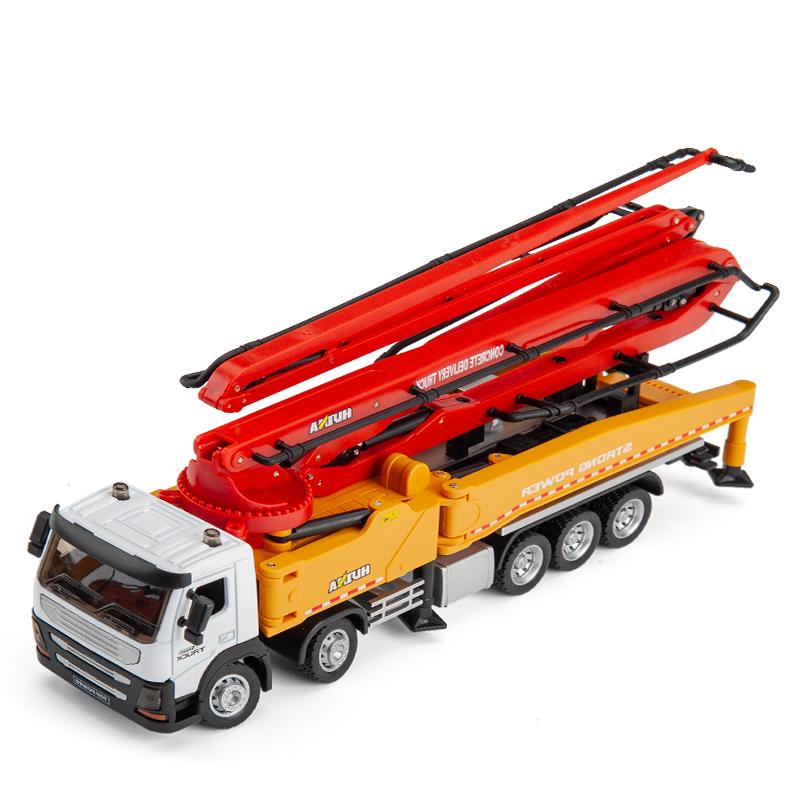 Huina 1709 1/50 Legierung Betonpumpenwagen Spielzeug Simulation Ingenieurwesen Fahrzeugmodell Spielzeug für Jungen Heimdekoration Sammlermodelle Geschenke red