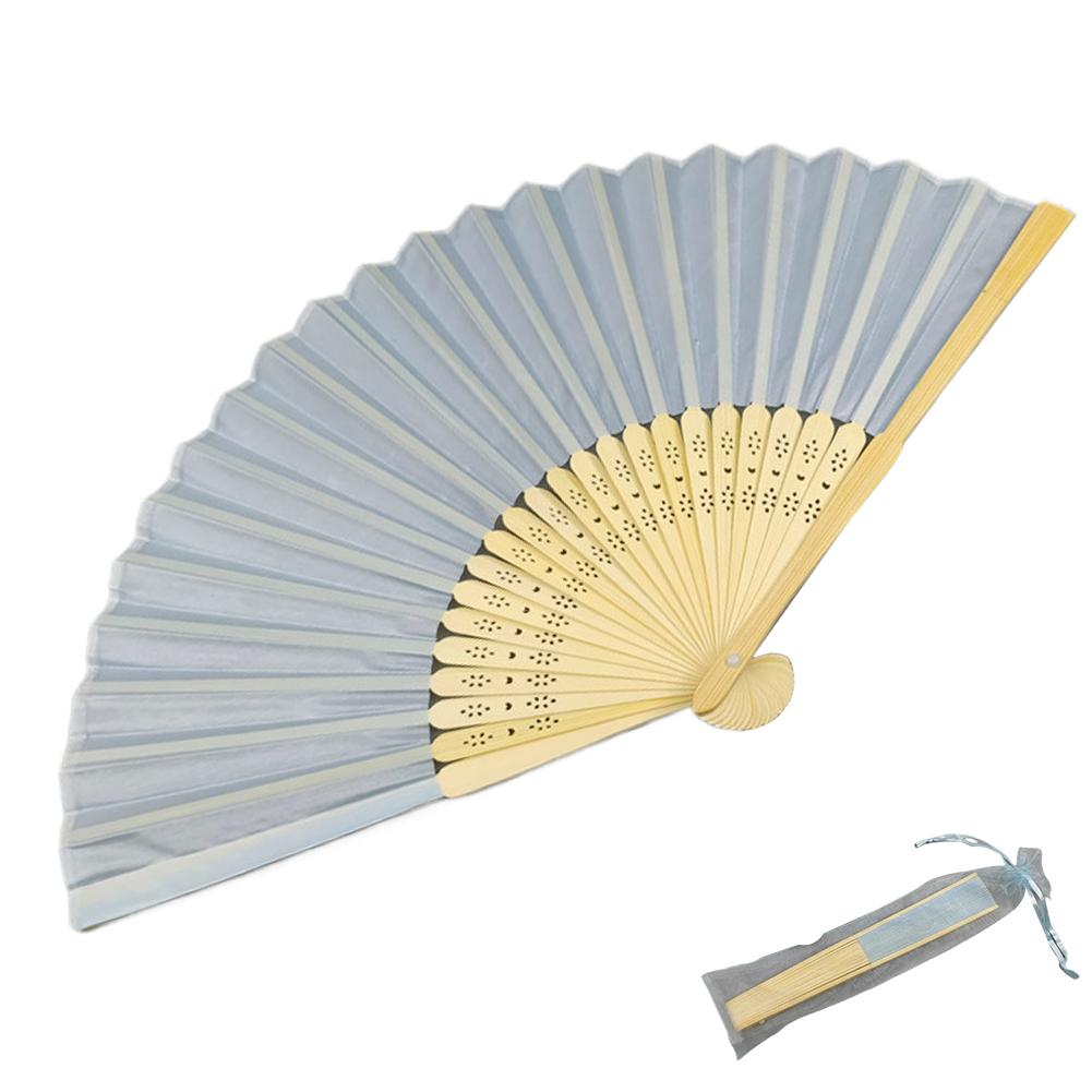 Bamboo Silk Folding Fans, Fabric Handheld Accordion Fans, Vintage Decorative Fans for Dance, Performance, Party, Wedding Decor