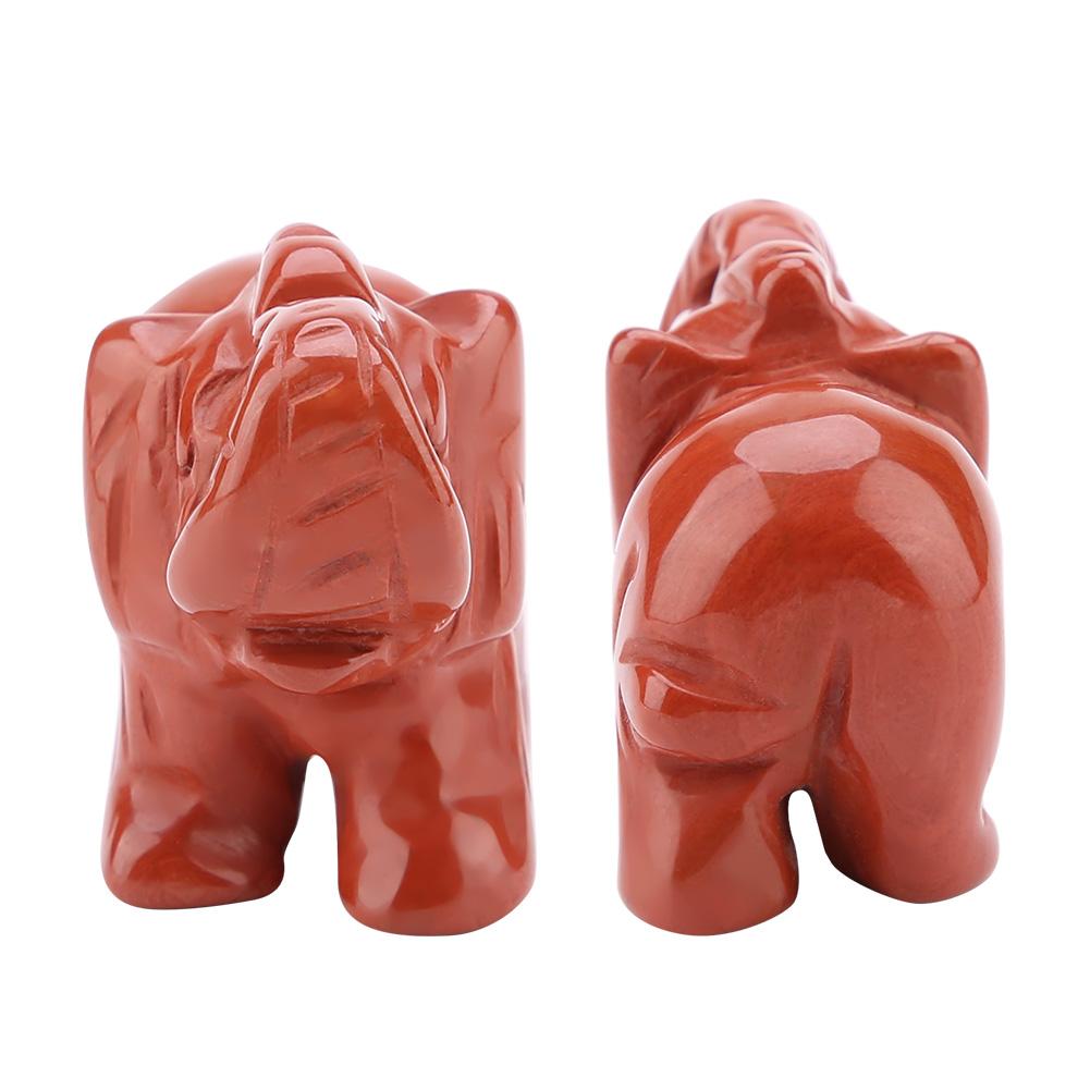 1,5 Zoll Naturstein geschnitzter Elefant Kristallfigur Wohndekoration Einrichtungsgegenstand (#06)