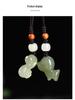 Lake Green Hetian Jade Cartoon Zodiac Pendant Keychain & Phone Charm