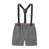 British Gentleman Boys Cotton Summer Short-Sleeve Shirt & Suspender Pants Set
