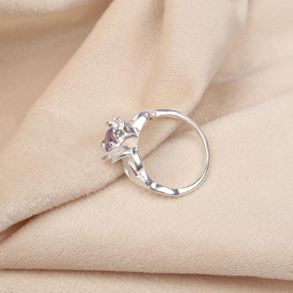 Amethyst Gemstone 925 Sterling Silver Stylish Jewelry Engagement Ring For Women CZR-2-10