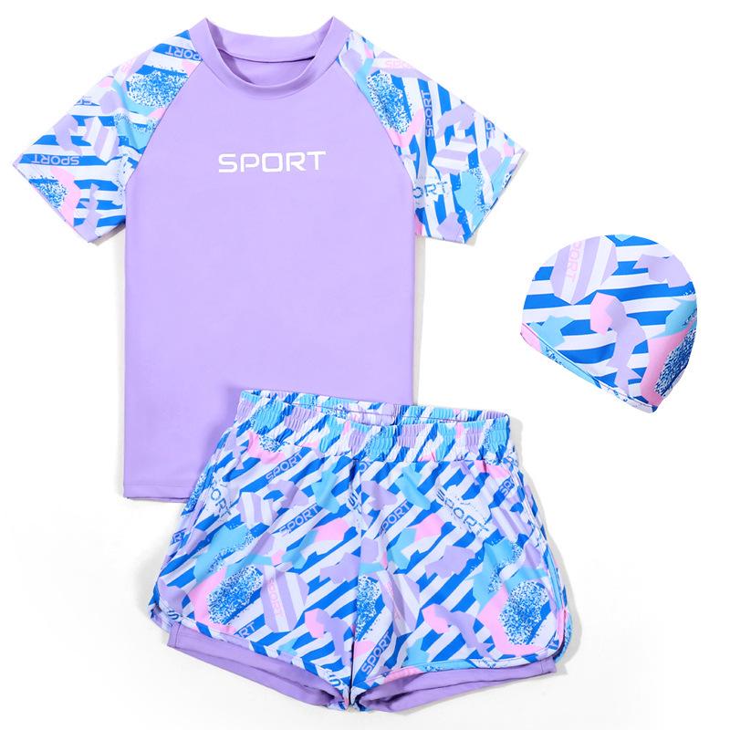 „Übergröße Schnelltrocknender Mädchen-Badeanzug-Set“