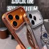Gradient Glitter Phone Cover for Apple IPhone 12 13 14 15 16 17 Pro Max Air Plus Diamond Flowers Plating Luxury Cases Women
