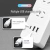 USB Power Strip with Multi-Outlet Extension Cord for Office and Dorm Use