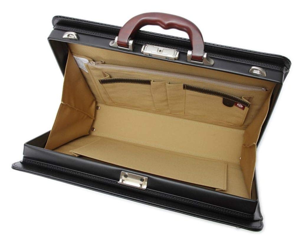 [Japanese Bag] Toyooka-made, Artisan-crafted Dulles Bag, B4 Size, Premium Natural Wood Business Bag, Made In Japan, 42cm Wide, Black