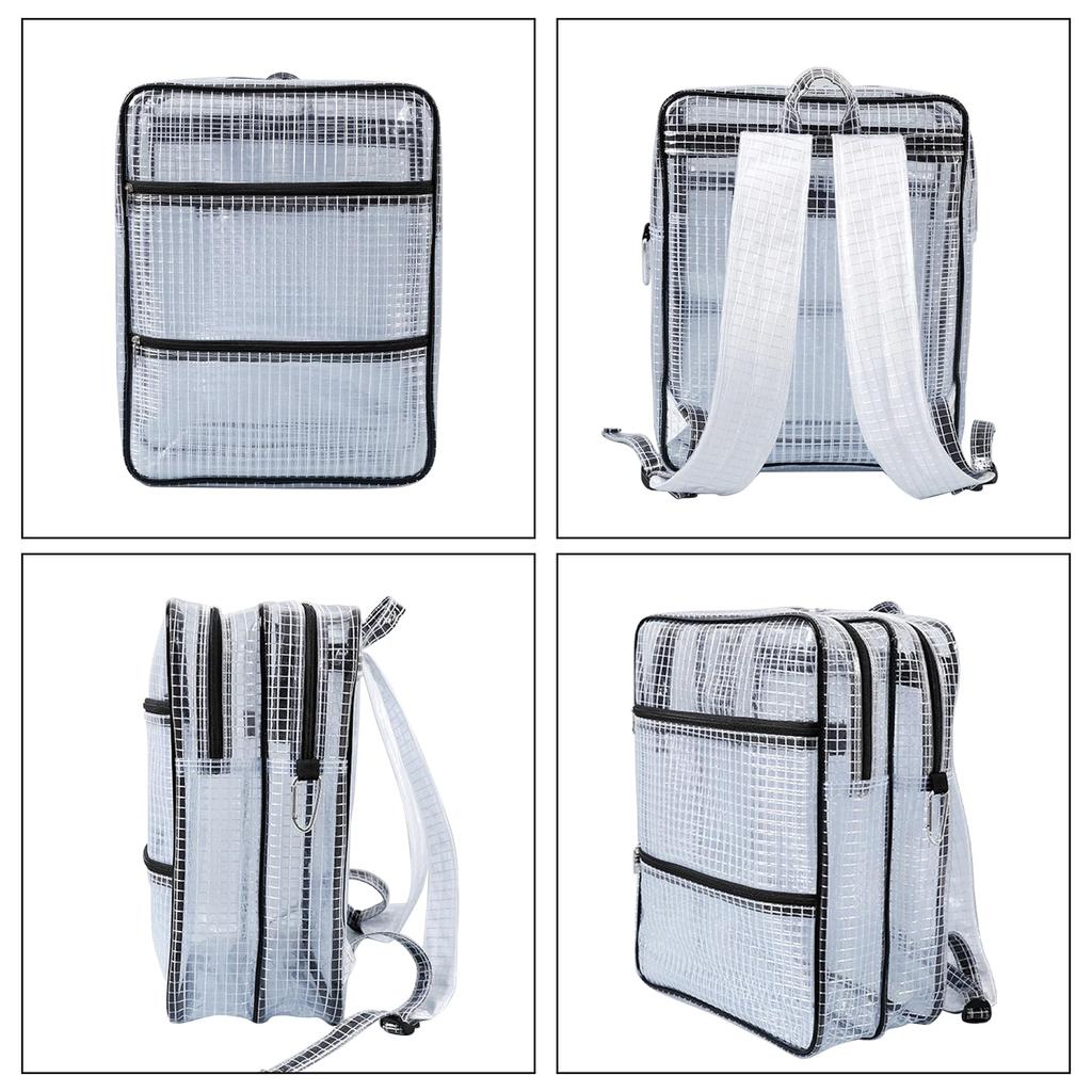 NOTAG Transparenter Rucksack, Ingenieurstasche, Werkzeugtasche mit Haken, Große Kapazität, PVC Antistatisch, Reinraum-Werkzeugtasche, A4-Format, Vinyl, Große Kapazität,