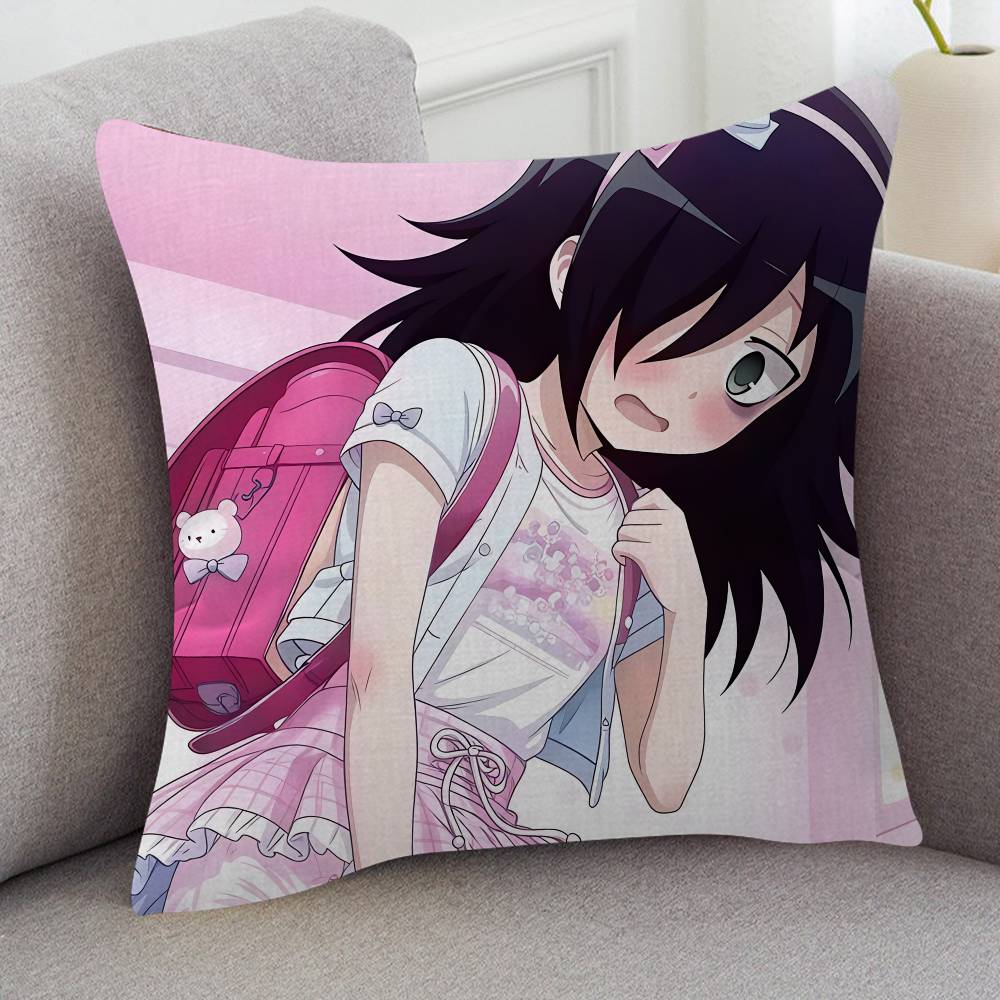 Anime Watamote Game For Cartoon Print Peripheral Pillow Case Cushion Cover Home Decor Birthday Gift Pillowcover