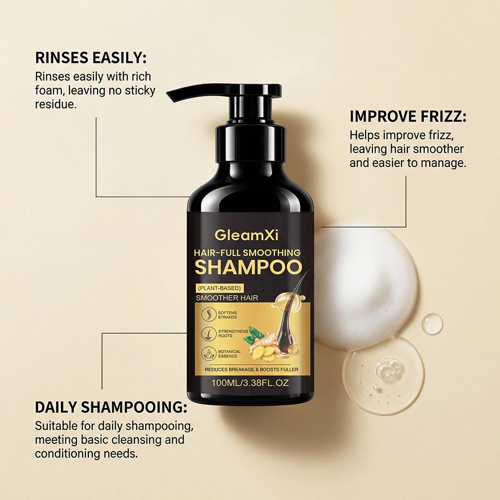 GleamXi ginger Volumizing Shampoo daily cleansing fluffy hair, supple, light, refreshing and gentle care suitable for a variety of hair types 100ml