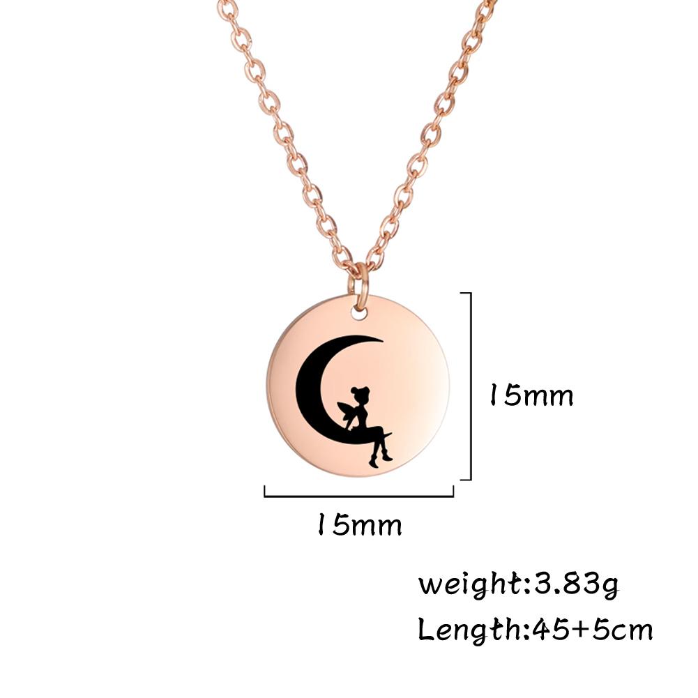 My Shape Flower Fairy Elf Necklace For Women Girl Cute Angel Wings Stainless Steel Hollow Pendant Fashion Jewelry Choker Gift
