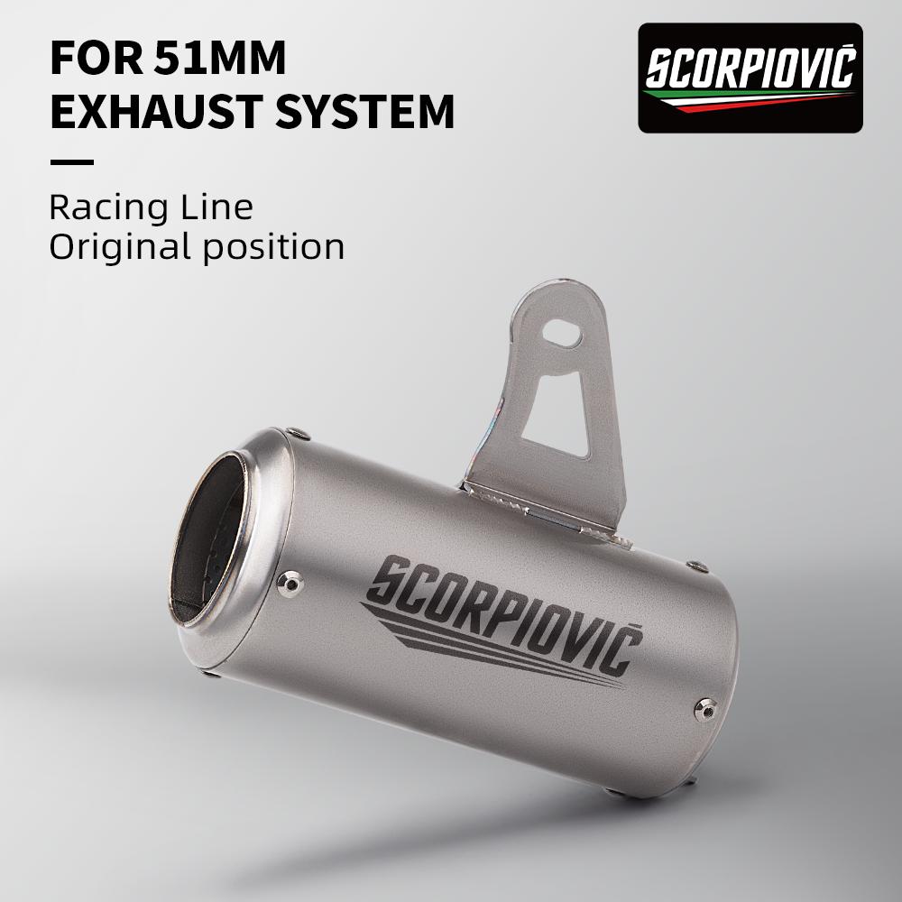 Universal 51MM Titanium Alloy Motorcycle Escape Exhaust muffler  Muffler Slip On for GP-SR8 R3 R25 Z900,PCX125 100CC,125CC,ZT125