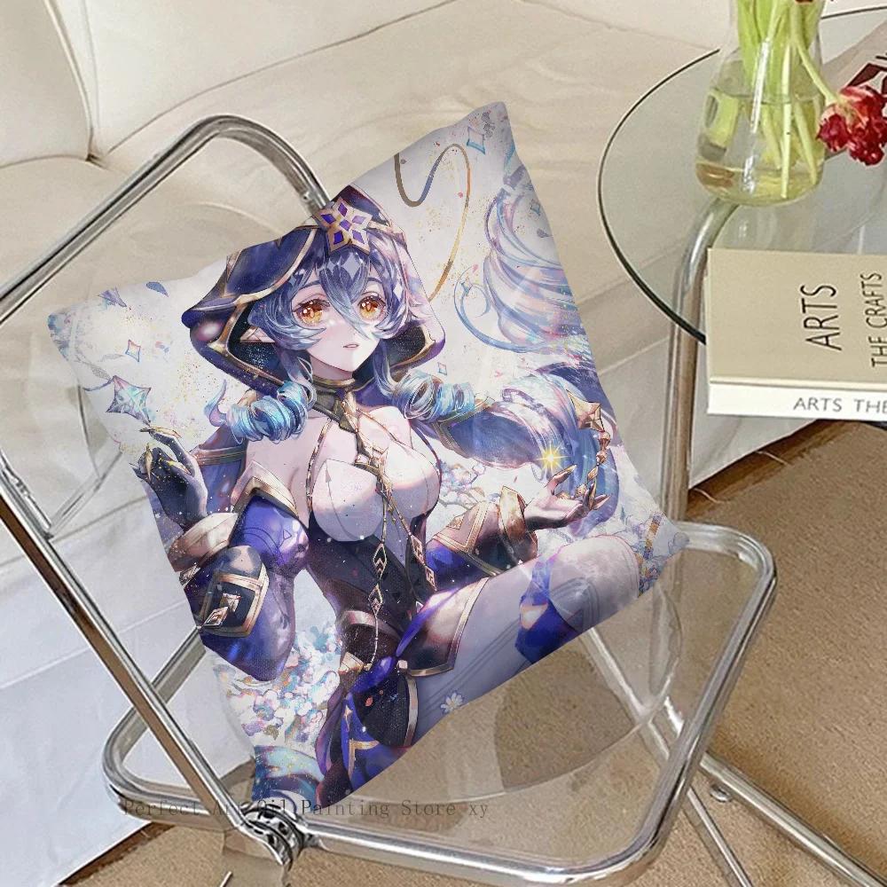 Layla Anime Game Genshin Impact Pillow Case Square Pillow Bedroom Sofa Leisure Comfort Cushion Living Room Home Decoration 40X40