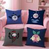 Cute Animal Cushion Cover Plush Fabric Soft Double-Sided Printed Invisible Zipper Sofa Pillow Case Home Decor