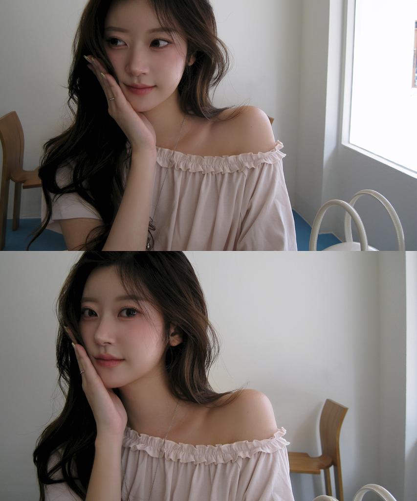 LETTER FROM MOON Sov Frill One-Shoulder Short-Sleeve T-Shirt (Baby Pink)
