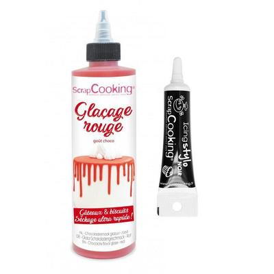 Chocolate Flavour Icing 130 G Red + Black Icing Pen