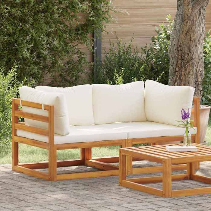 Maison Exclusive - Canapés d'angle sectionnels 2 pcs avec coussins Blanc crème