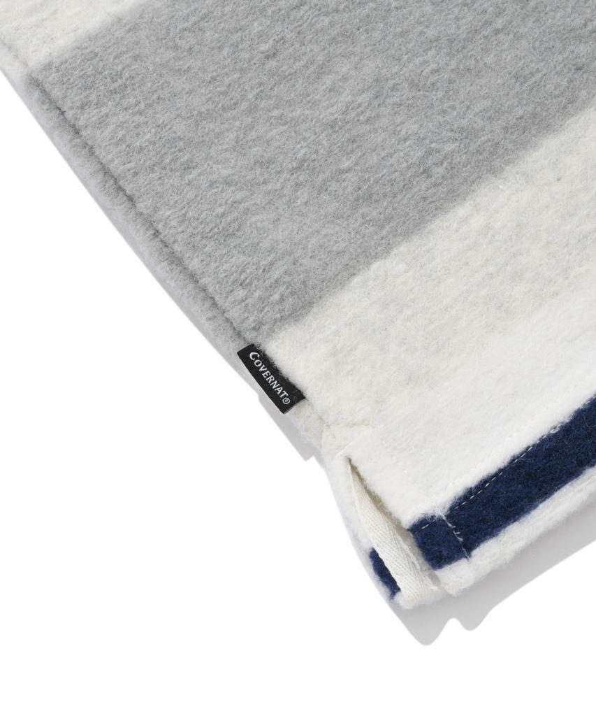 COVERNAT Striped Collar Knit Gray
