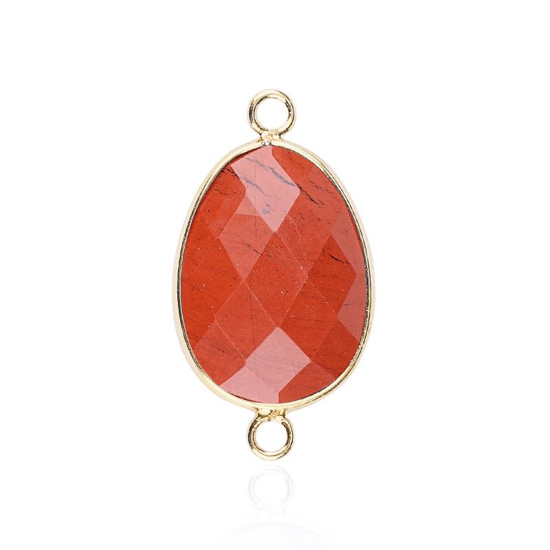 1 Stück Doppelseitige Facettierte Naturstein Scheibe Anhänger Verbinder für Schmuckherstellung DIY Ohrring Halskette Armband