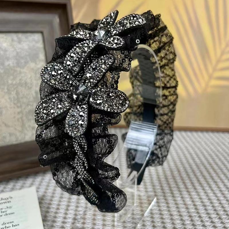 

Порожнистий Кольоровий Обруч для Волосся з Метеликами Паєтки Сітчастий Головний Убір