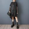 Long Sleeve Black Vintage Stripe New In Dresses for Women Casual Loose Summer Shirt Dress