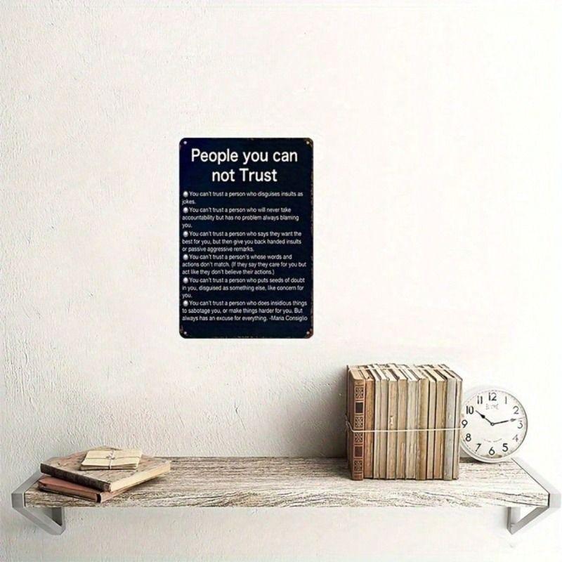 Metal Wall Art Vintage Poster People You Cannot Trust Sign for Bar