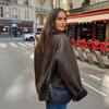 Cappotto di Velluto da Donna Caldo Giacca Primavera e Inverno Larga Casual Collo in Ecopelle Moda Abbigliamento Donna