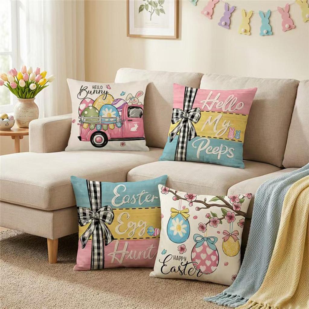 Easter Pillowcase Home Decor Cushion Cover for Living Room Sofa