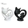 Cute Cat Home Decoration Mother Baby Figurine, 3D Printed Heart Sculpture for Desk Decor, Smooth Surface Statue Modern Art Living Room Study,