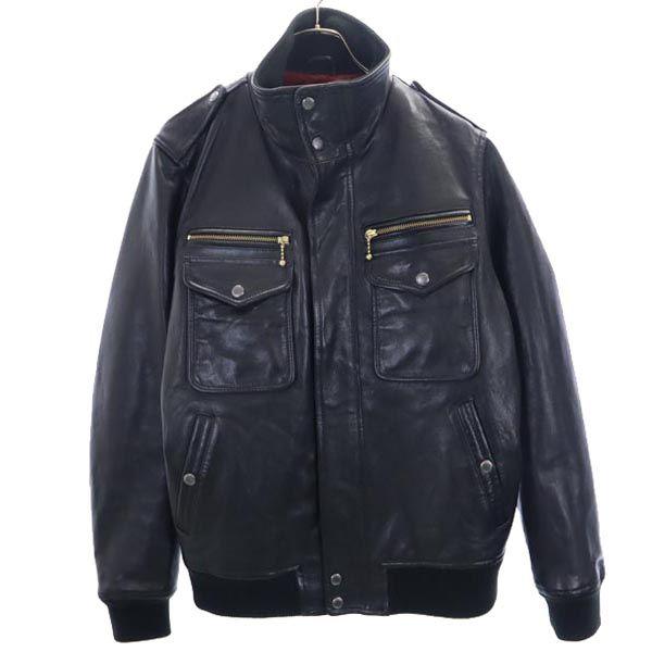 AVIREX Sheepskin leather jacket M Black series Sheepskin Men's Used