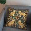 2D Cute Cats On Branch Floral Pillow Cover Pattern Cushion Cover Suitable For Sofa Bedroom Car Pillow Cover