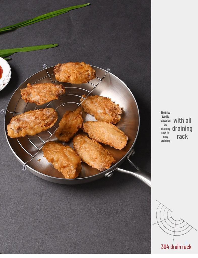 Manulife 304 Stainless Steel Flat-Bottom Wok for Induction & Gas Stoves