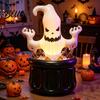 Black Magic Ice Bucket Inflatable Ghost Bucket Halloween Party Drink Tub White Double-layer Beverage Cooler for Decor Outdoor Picnic Storage