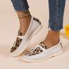 Dámské Leopard Splicing Sneakers Ploché Boty pro volný čas Značka Nazouváky Mokasíny Vulkanizované boty Vycházkové Single Shoes Chaussure Femme