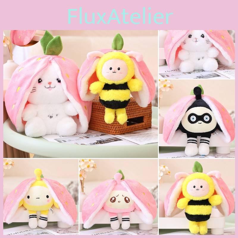 Strawberry Bee Rabbit Plush Toy Transformable Doll For Girls