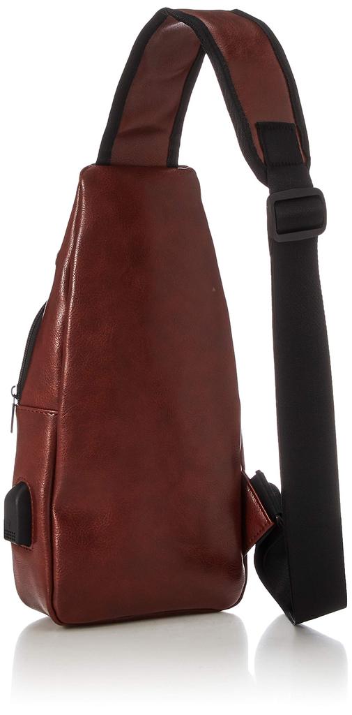 USB Port Body Bag with Smartphone Charging and Earphone Jack Hole [Device] (Brown)