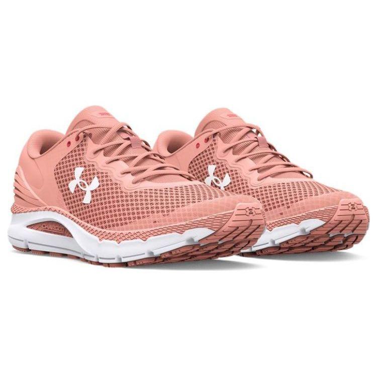 Under Armour Charged Intake 5 Comfortable Low-Top Running Shoes Women sneaker Pink White 3023564-602