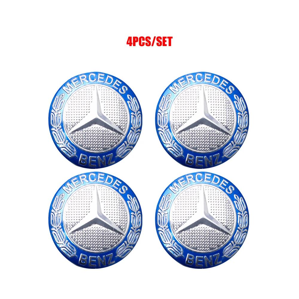 For Mercedes Benz 4PCS 56/60/65mm Car Tyre Wheel Center Hub Cap Sticker For Mercedes Benz A/B/C/E/S Class GLC GLK CLA W126 W210