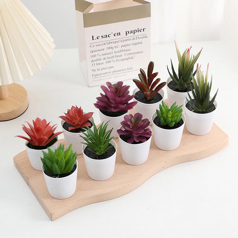 Artificial Plants Succulent Flowerpot Mini succulents Bionic Potted Plant Desktop Potted Plant Home Decoration Mini Potted Plant