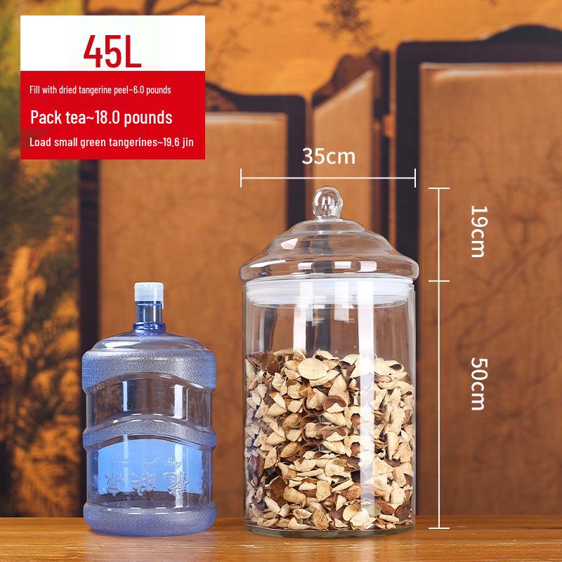 Large Glass Food-Grade Storage Jar for Dried Tangerine Peel and Tea Sealed for Freshness