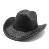 Cappello Western Classico da Cowboy con Pizzo e Filo d'Oro per Artisti da Palco e Appassionati di Feste