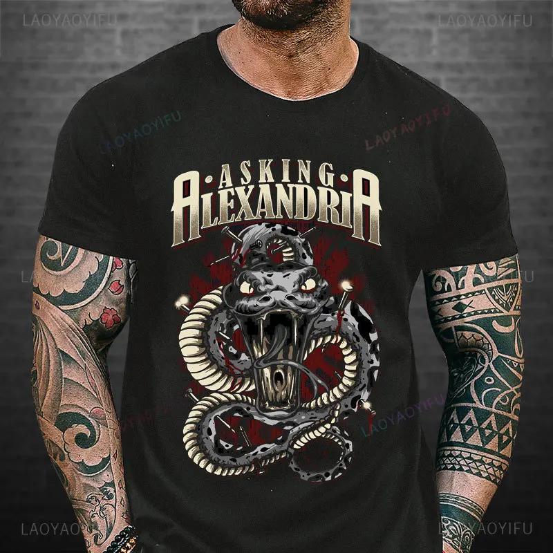 Asking Alexandria Band Grafik 3D Gedrucktes Top Lässige Kurzarm Herren T-Shirts - Weicher Mittlerer Stretch Polyesterstoff Sommer Locker Geschnittene Kleidung