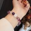 Natural Amethyst Beaded Bracelet Bangles Women Fashion Jewelry Daily Accessories Gift