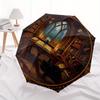 Enchanted Library Round Rug: Mystical Bookshelf DesignUmbrella, Portable 3-Fold Umbrella for Men & Women,Christmas Gift ES353