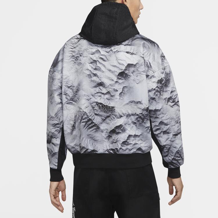 Jordan Letter Print Half-Zip Color Block Hoodie Men Hoodie Black CU9149-100