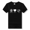 Peace Love Om Letter Print T Shirt Men Women Casual O-neck Tees Fashion Summer Tops Short Sleeve T Shirt