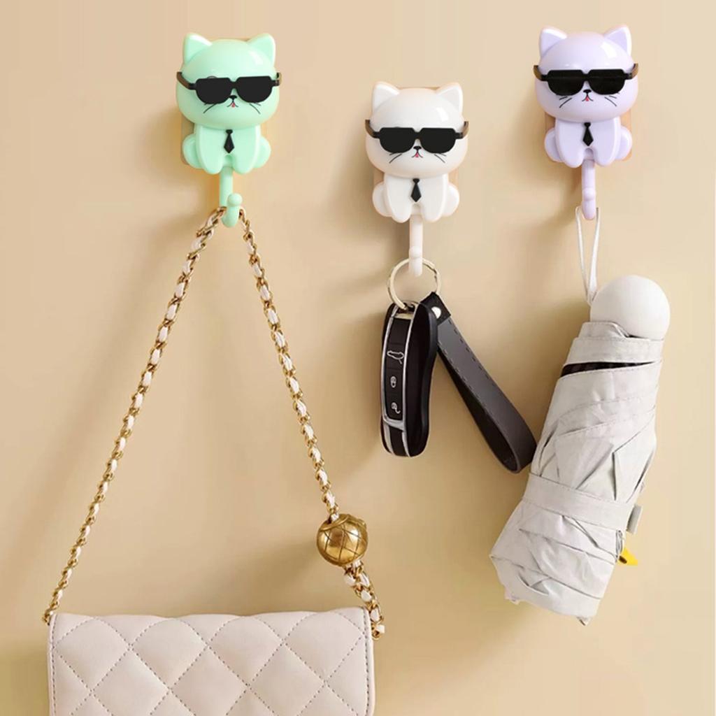 Cartoon Cat Key Hook Strong Adhesive Wall Hooks for Home Decoration