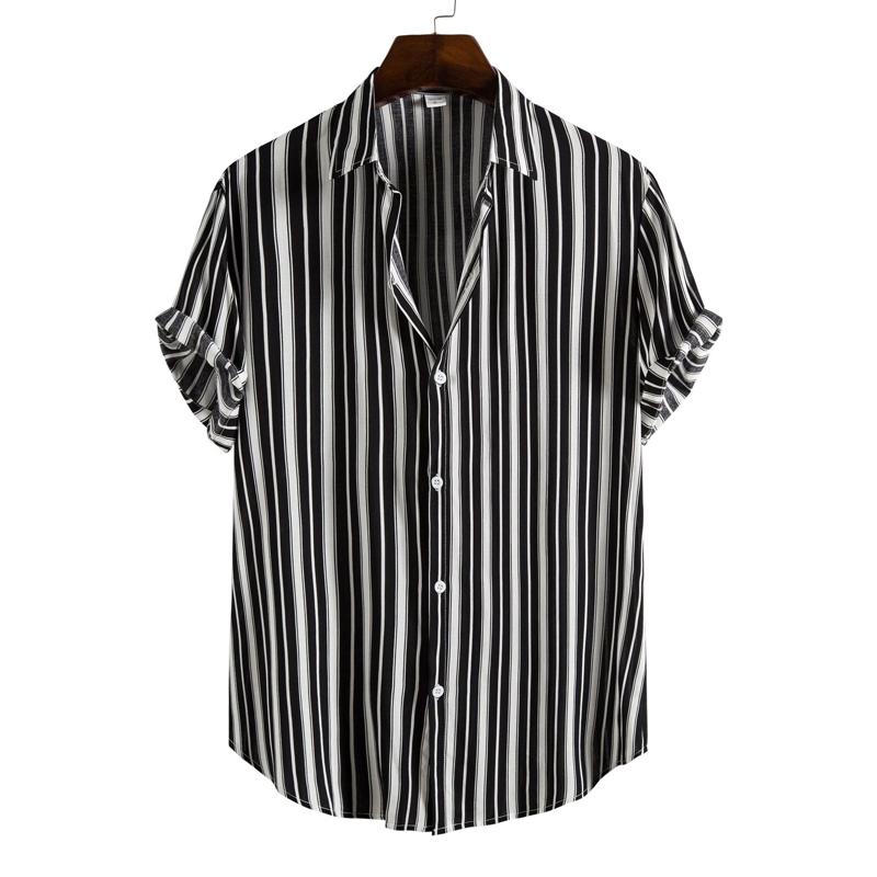Men's Retro 90s Printed Shirts Hawaiian Short Sleeved Button Up Shirt Tropical Vacation Beach Shirt Men's Casual Loose Tops